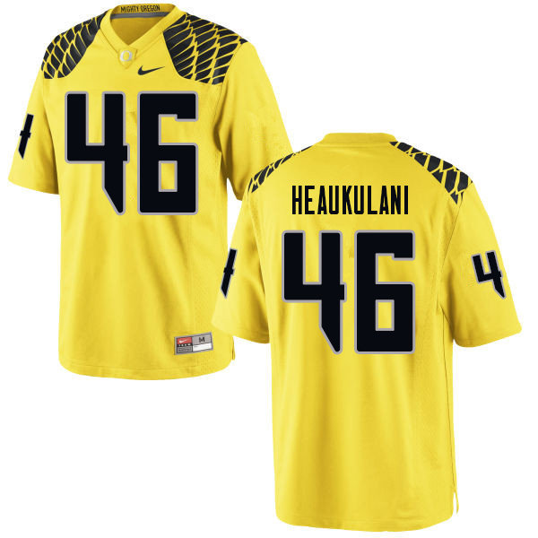 Men #46 Nate Heaukulani Oregn Ducks College Football Jerseys Sale-Yellow - Click Image to Close